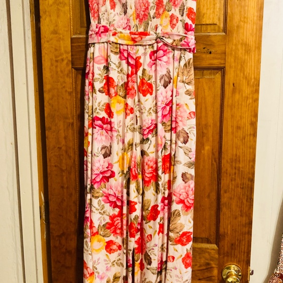 Venus Pink Floral Jumpsuit, Strapless sz 12 - Picture 7 of 10